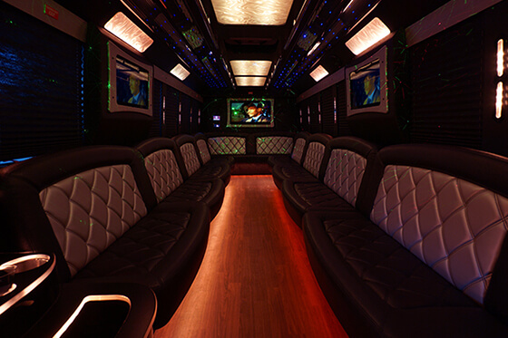 luxurious party bus  interior