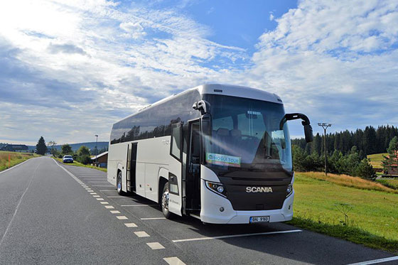 spacious charter bus rental for large groups